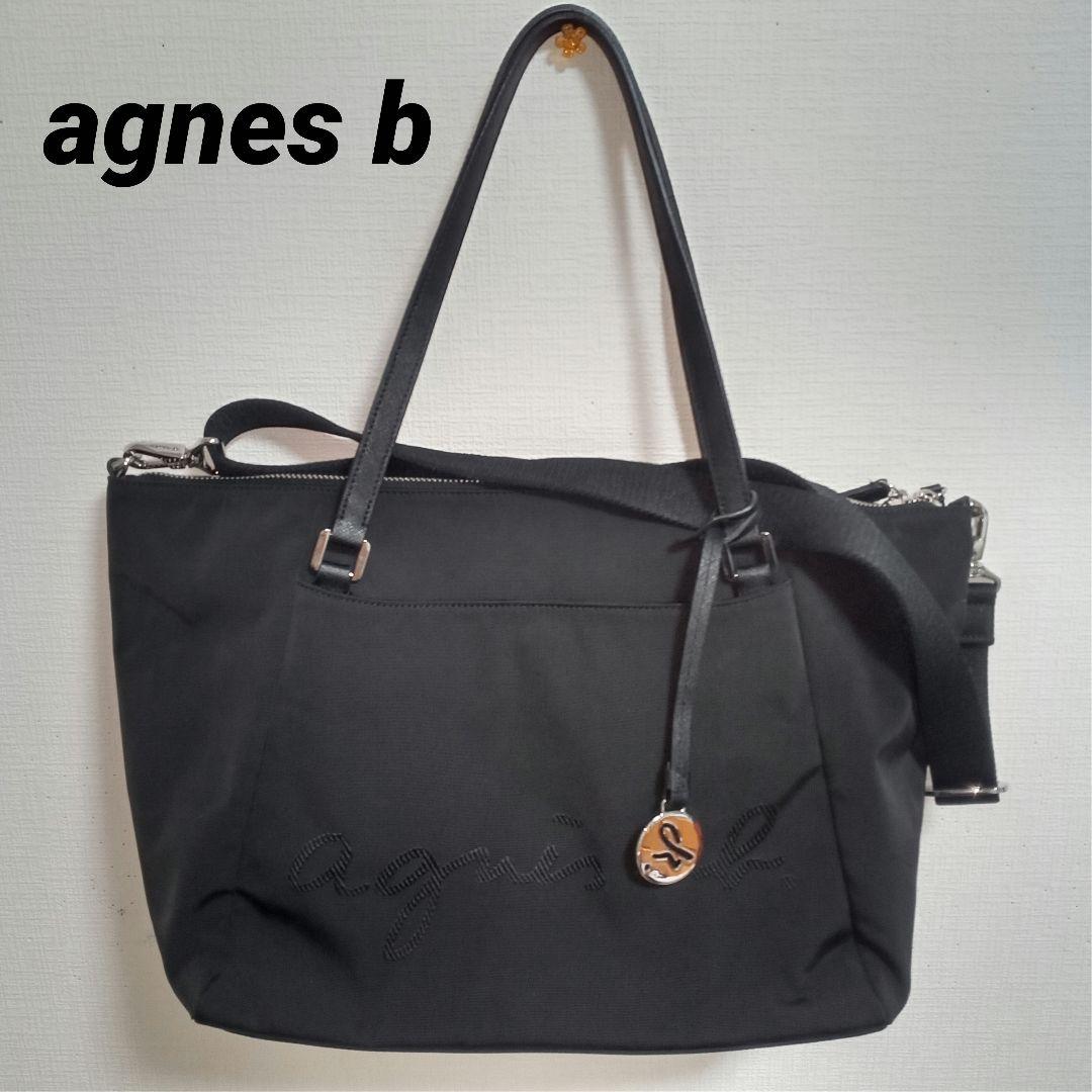 【未使用】agnes b. ナイロン×レザートートバッグ A4 肩掛け鞄