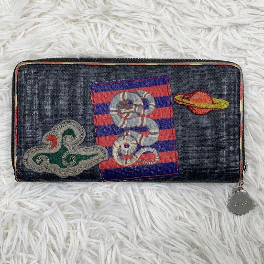 【✨希少✨】グッチ ナイト クーリエ ラウンドジップウォレット 長財布 ブラック