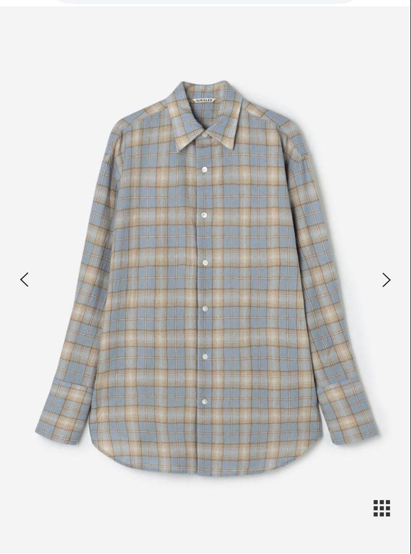トップス 25AW AURALEE AIRY WOOL CHECK SHIRT WOMEN