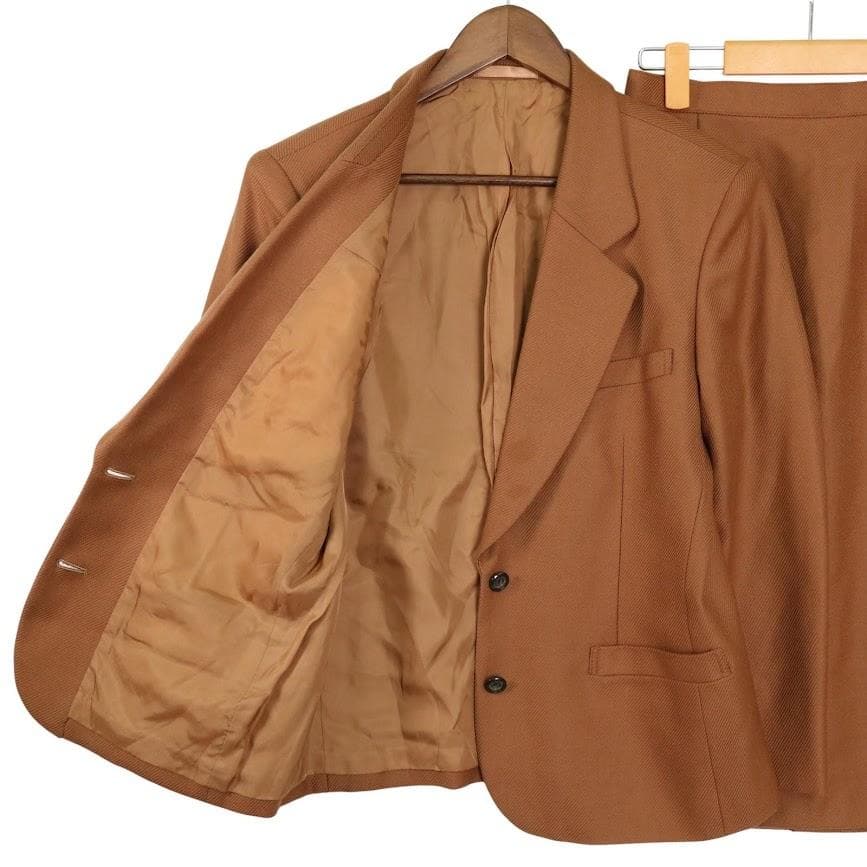 BURBERRY バーバリー セットアップ ジャケット　スカート　茶　ウール　L