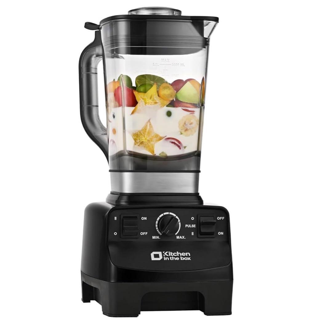 ☆ミキサー ブレンダー 大容量 2L 8枚刃 スピード調整 ブラック