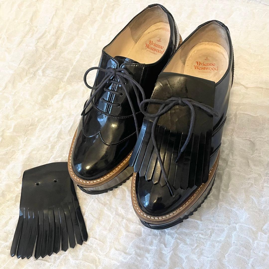 Vivienne Westwood パテントレザーゴルフシューズ　タッセル　厚底