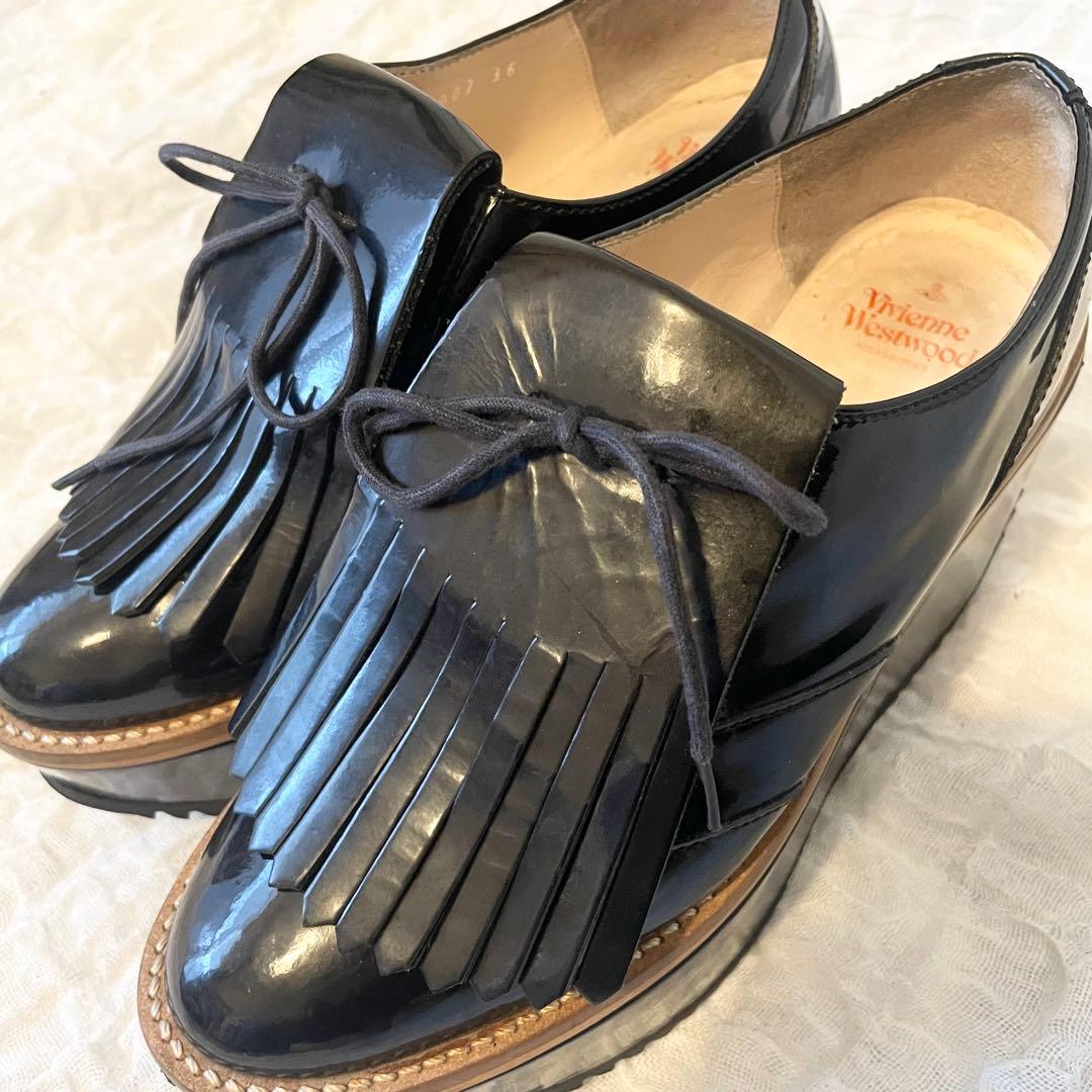 Vivienne Westwood パテントレザーゴルフシューズ　タッセル　厚底