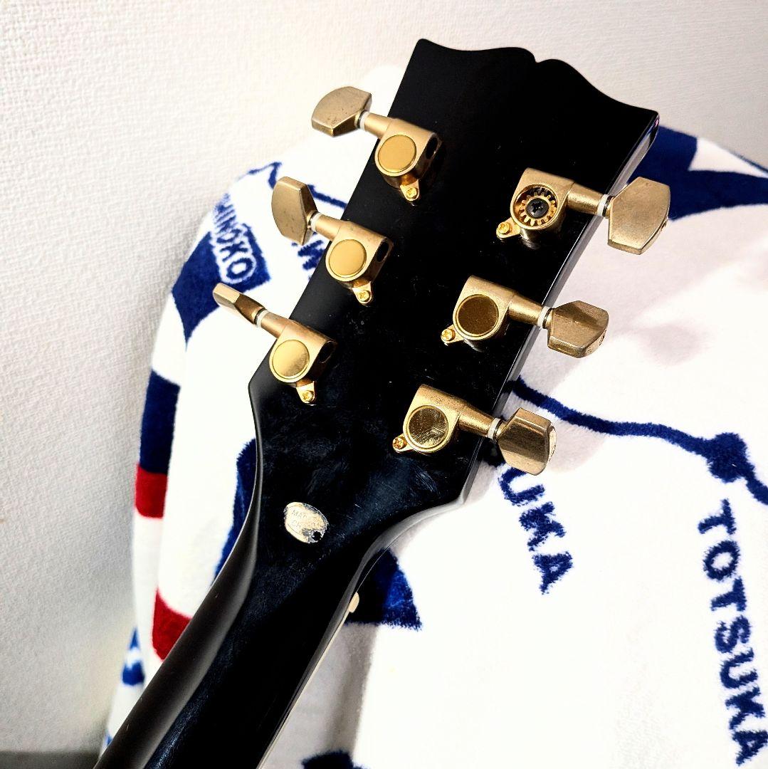 レスポールカスタム 左 レフティ エレキギター 黒金