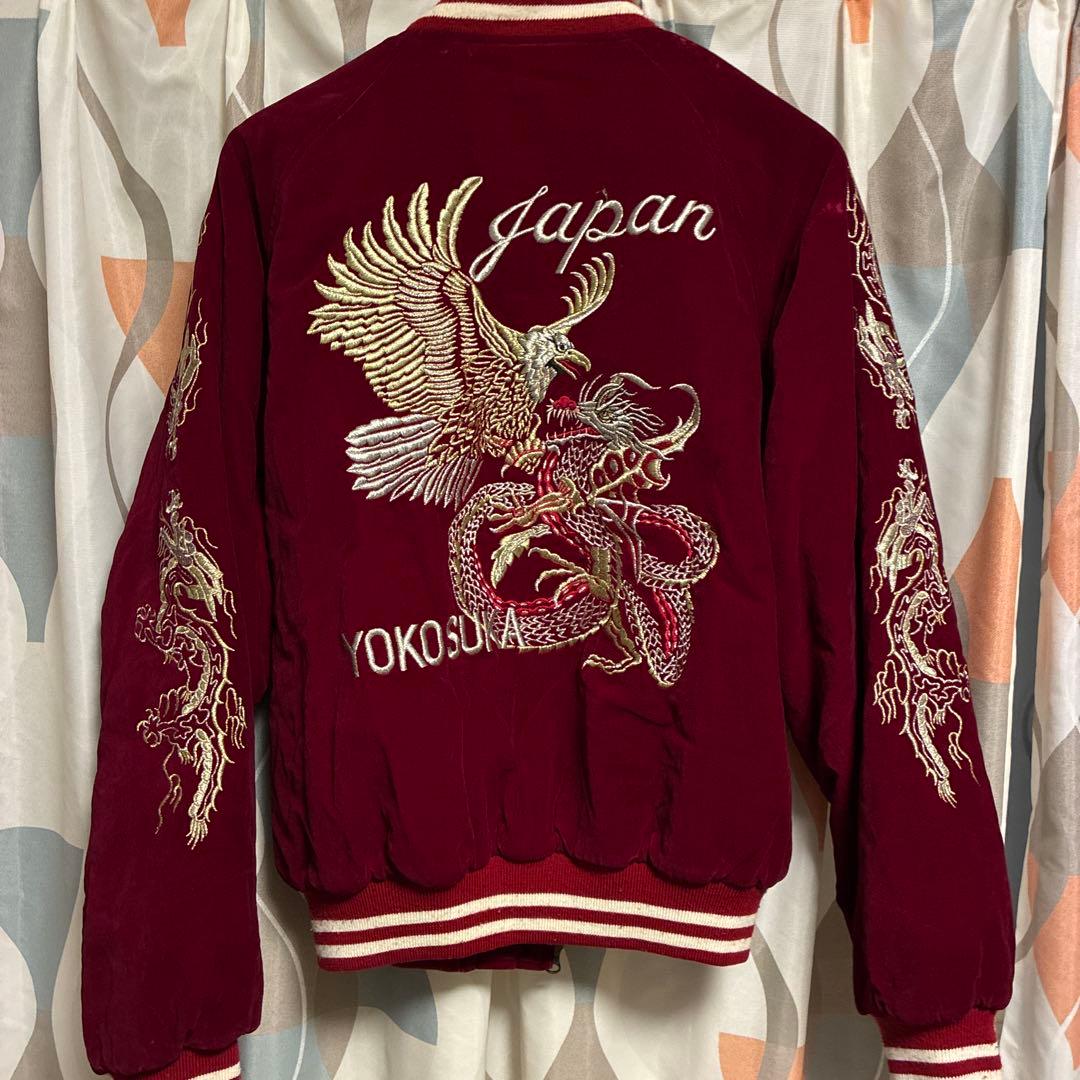 JAKE 赤　スカジャン 横須賀　別珍　ベロア