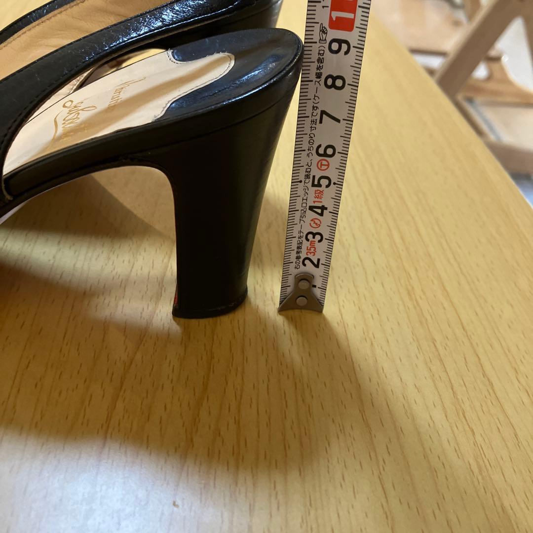 【希少】クリスチャンルブタン　チャンキーヒール　スリングバック　38