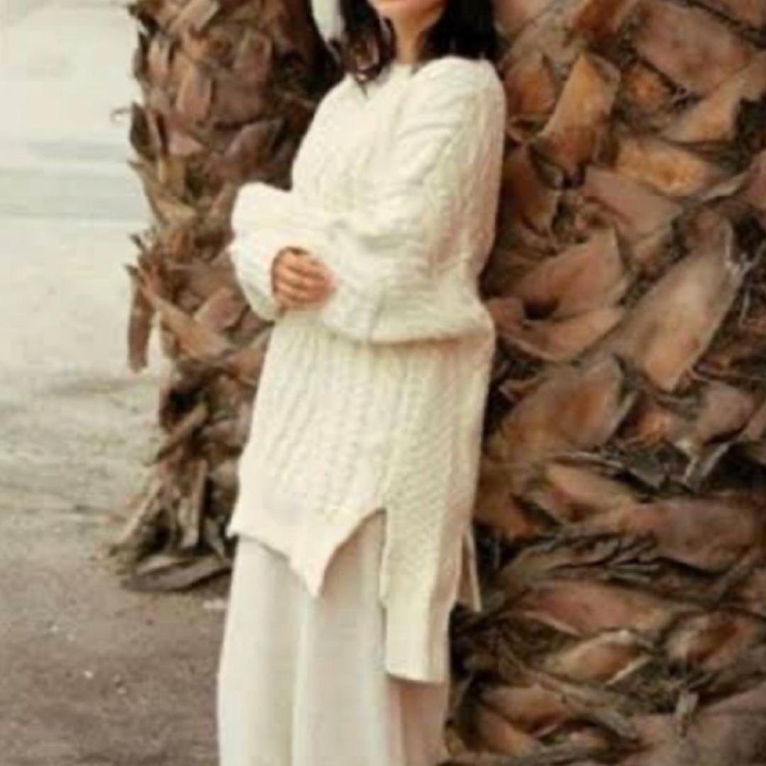 【ほぼ新品】36 Sサイズ någontstans ケーブルニットセーター