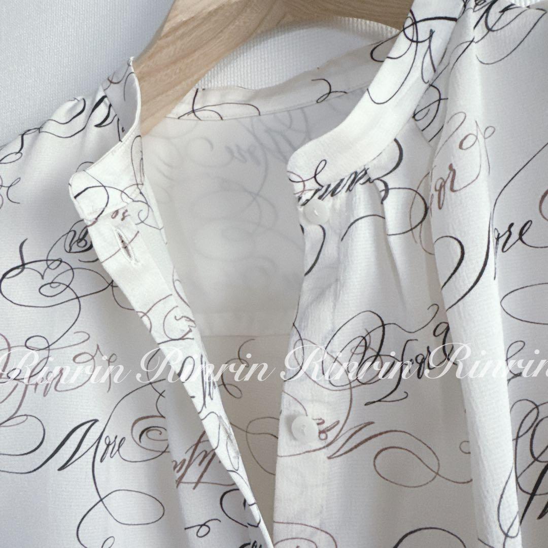 専用です。ANAYI カリグラフィープリントビジュータイ ブラウス 38