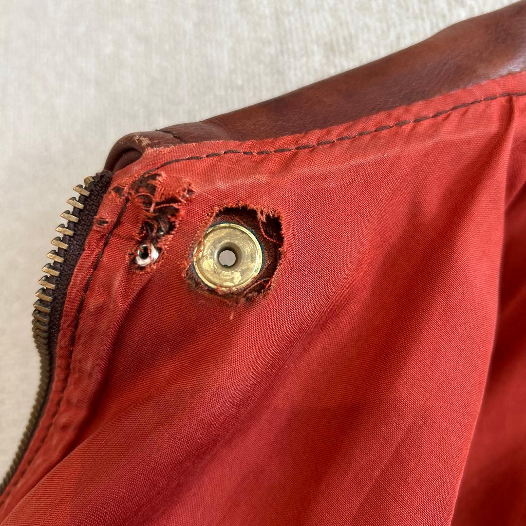 エアロレザー　A-2 レザージャケット　本革　ブラウン系　40
