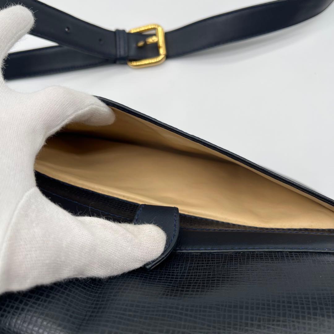 【極美品】ハンティングワールド キャリーオール メッセンジャー レザー ネイビー