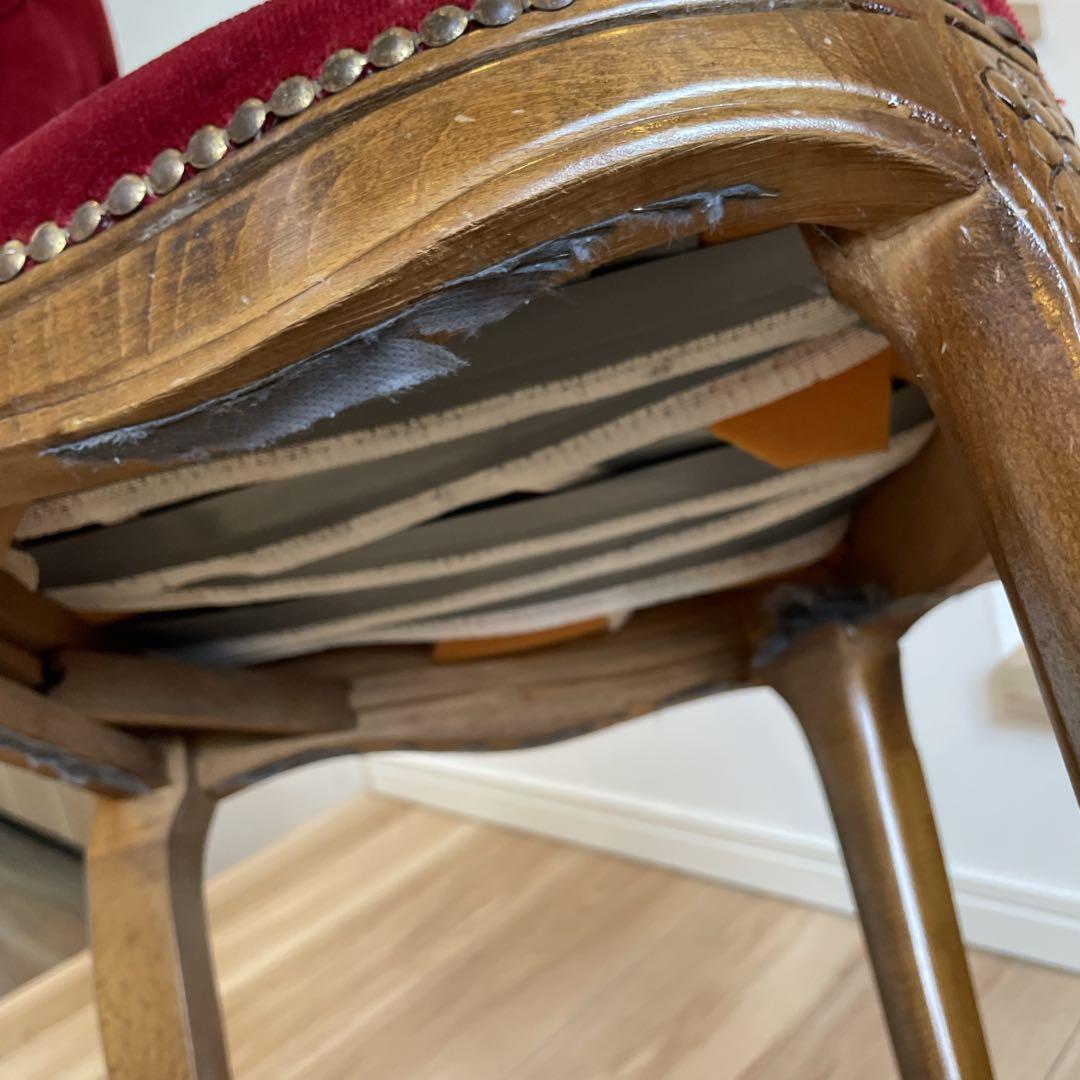 ＊*様 アンティーク調 猫脚　チェア　ロココ調 彫刻 鋲 椅子 イス ダイニング