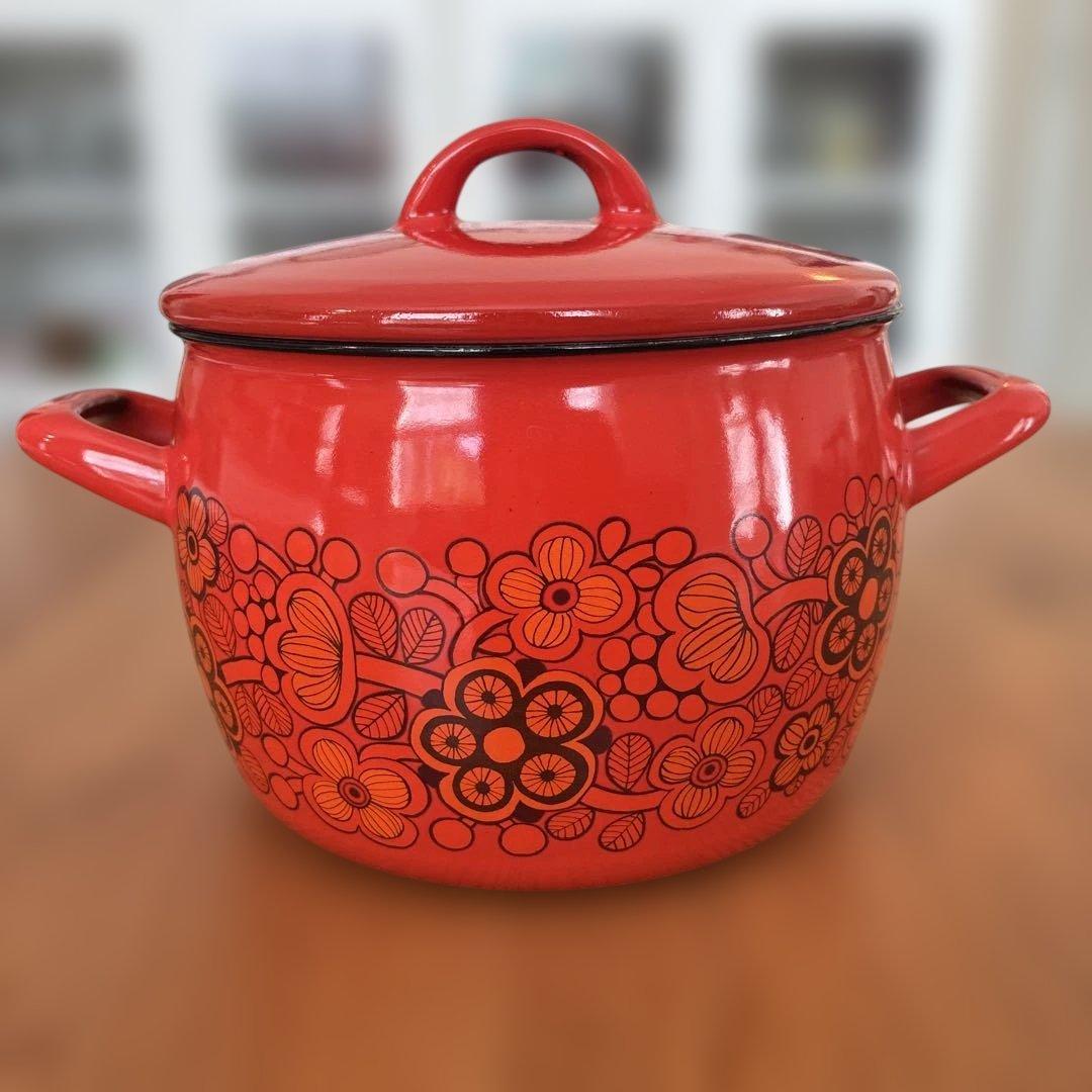 北欧ヴィンテージ　ARABIA FINEL フィネル　ホーロー鍋