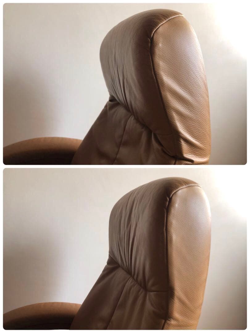 シモンズ フィヨルド リクライニング ラウンジソファ 回転式 本革張り 北欧家具