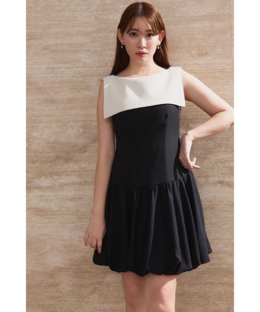 【S】herlipto Two-Tone Balloon Mini Dress
