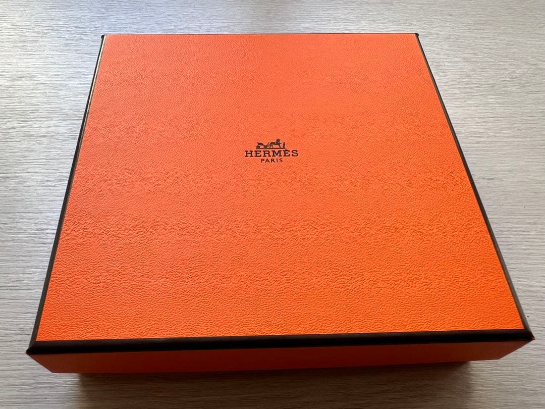 HERMES エルメスレザー 小物入れ アクセサリーケース 青/茶色