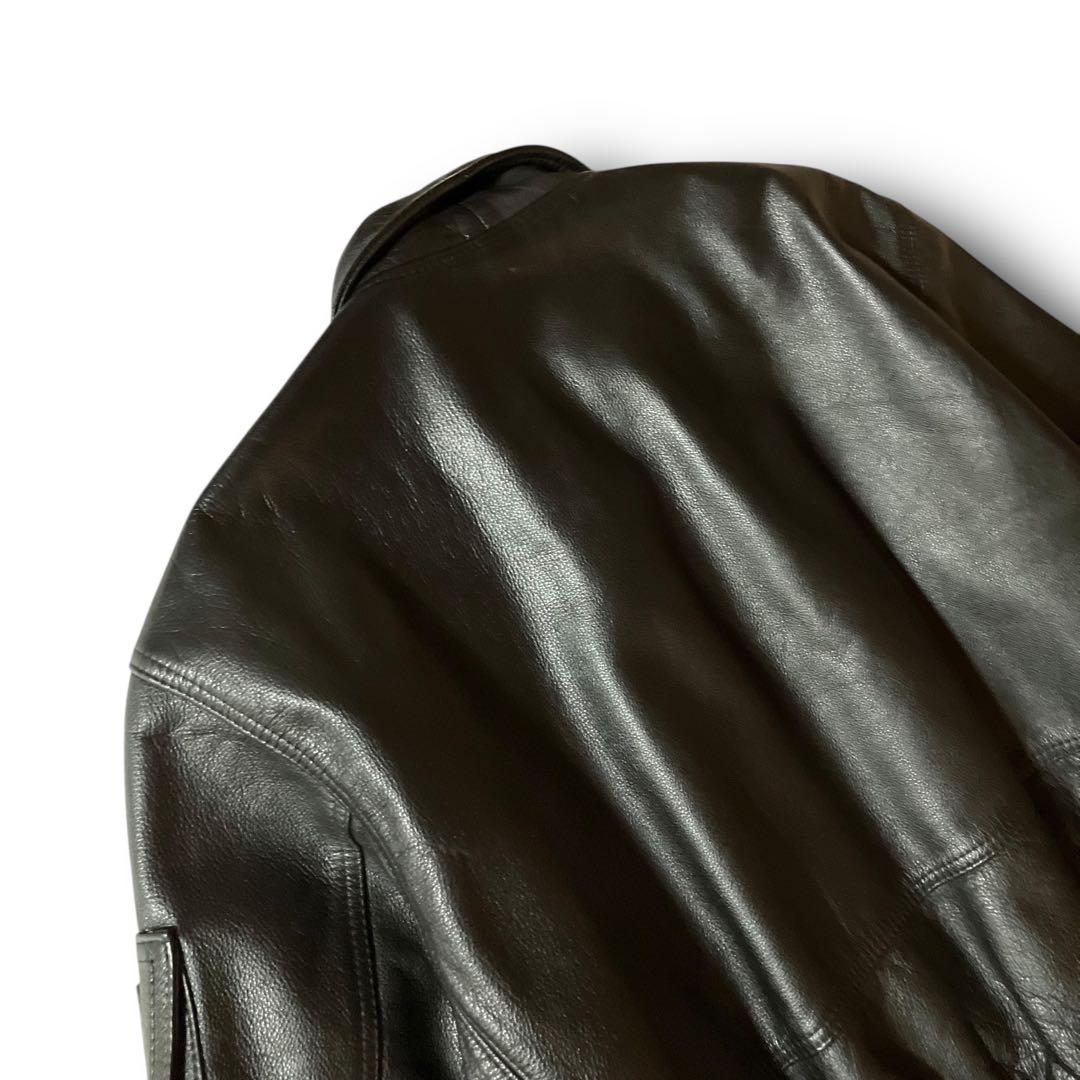 Ruu様☆vintageレザージャケットCWU-45P型フライトジャケット本革黒