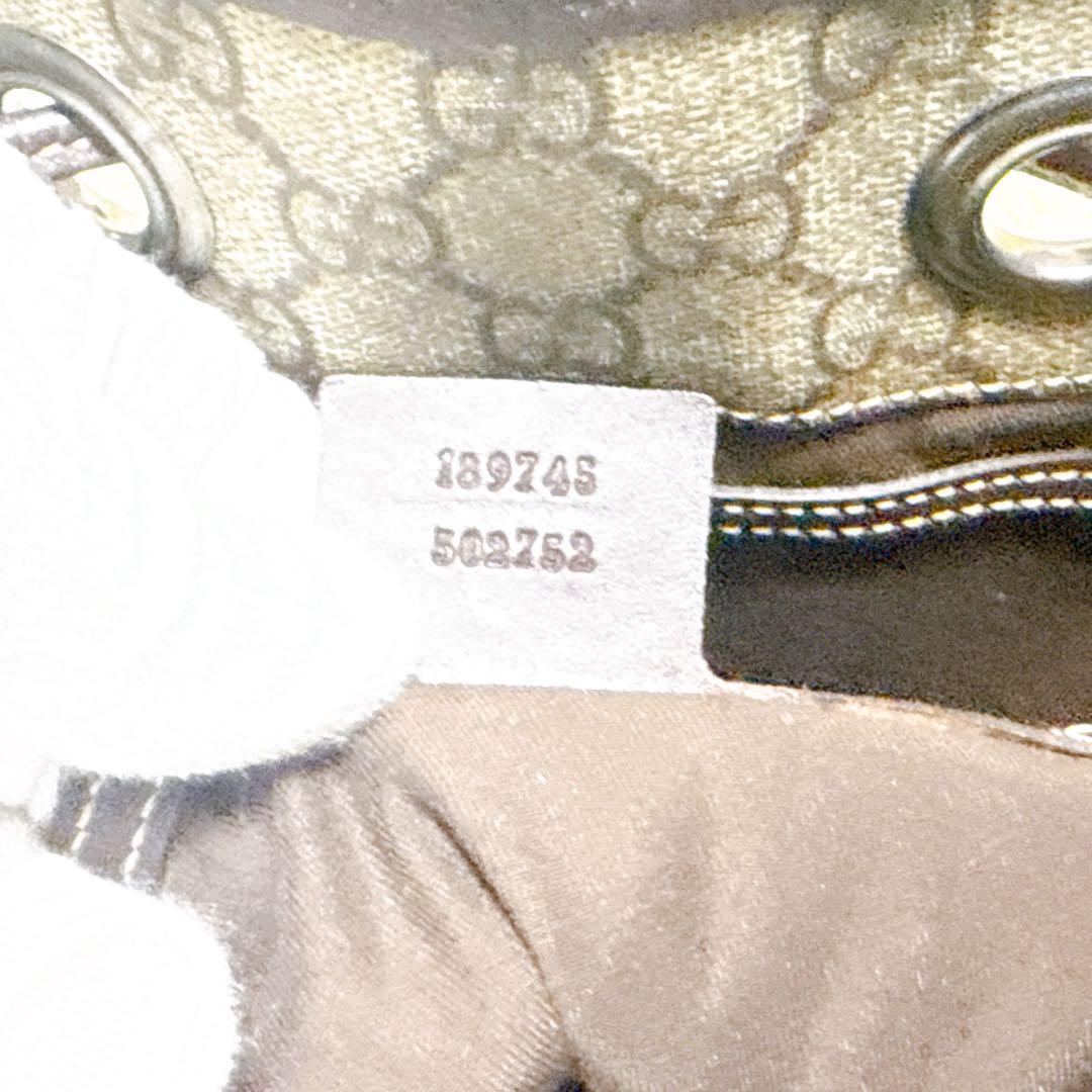 2301 希少美品✨GUCCI 大容量 リュック GG PVC 巾着型 ブラウン