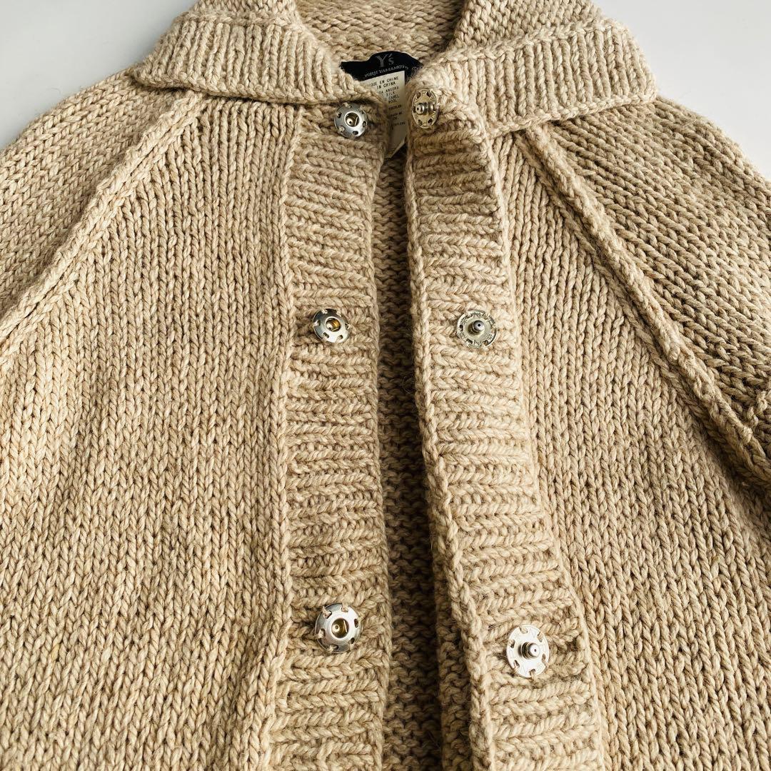 高級素材Y's ワイズ ニットカーディガン アンゴラ 絹 キャメル ヨージ