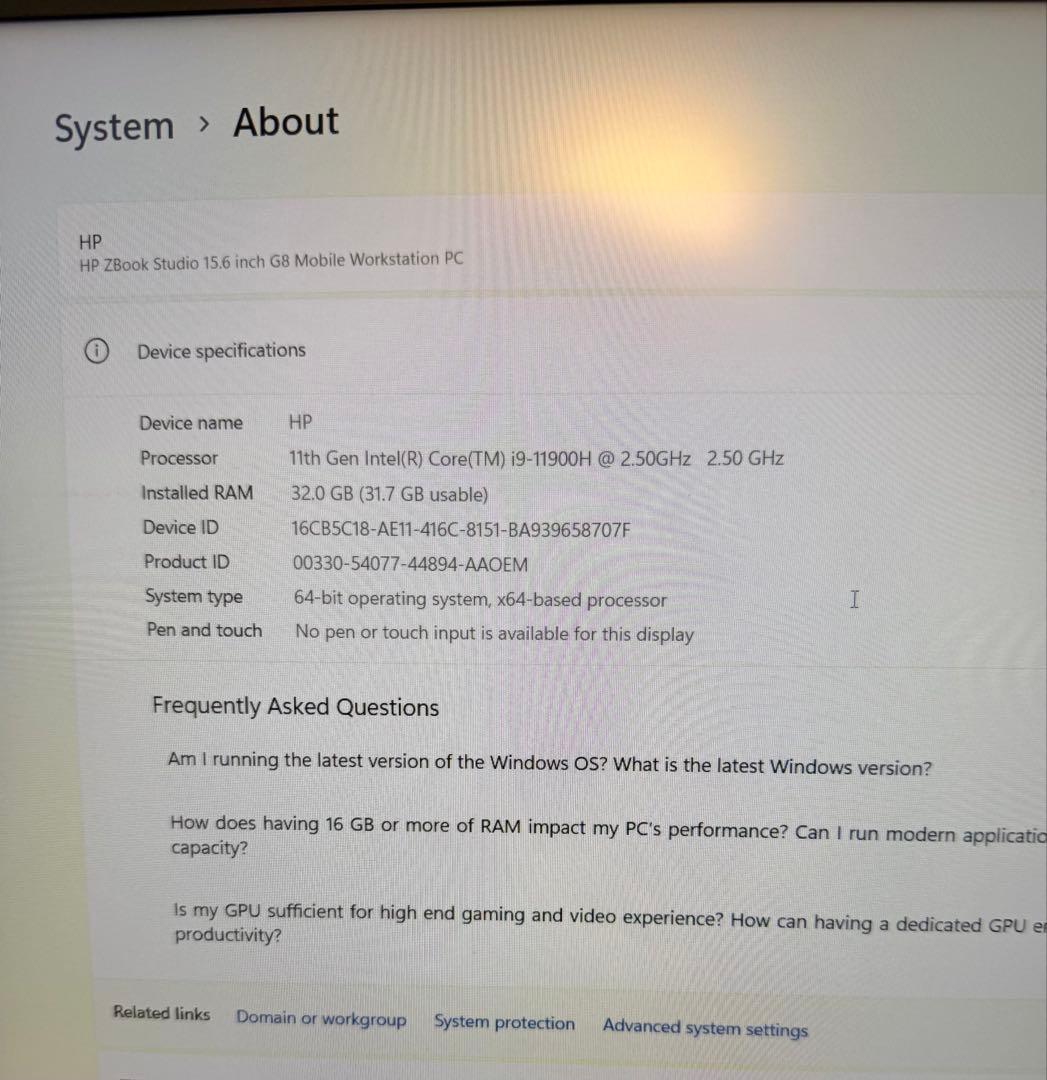 専用！HP Zbook Studio 15.6 G8 ワークステーション！