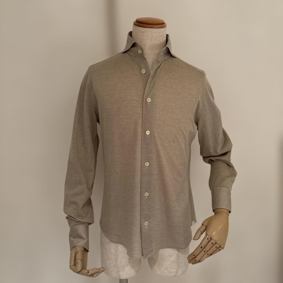 フィナモレ／ジャージーシャツ／グレージュ／S