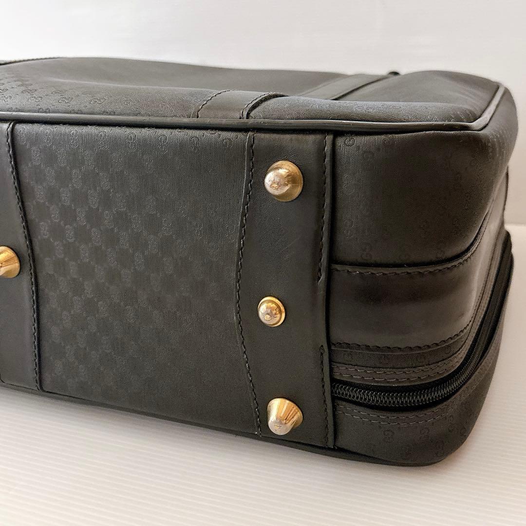 ✨美品✨グッチマイクロGG トランクケース　レザー　黒　旅行カバン　ボストン