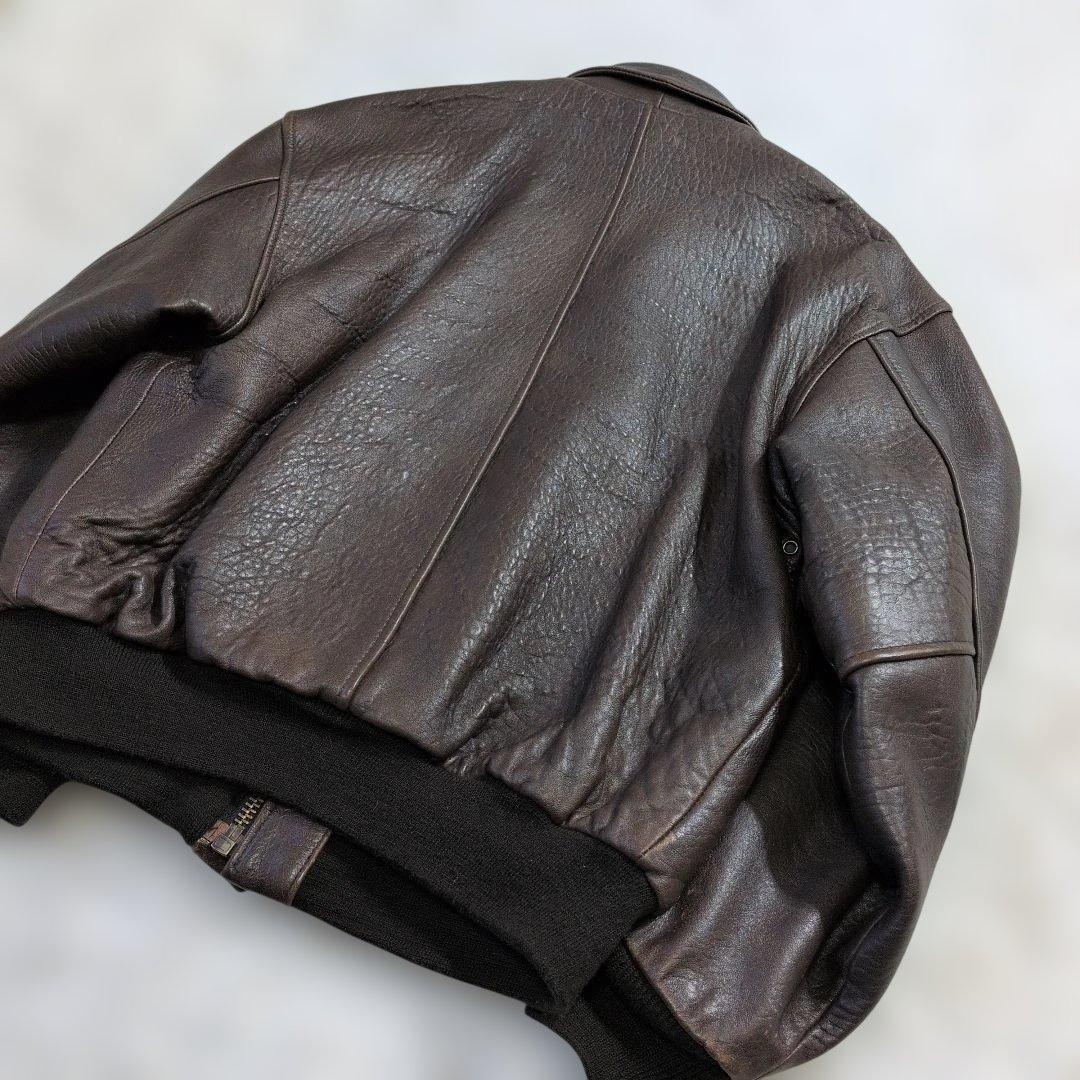 超良品 AVIREXA 2フライトジャケット M 〜L茶　胸タグ