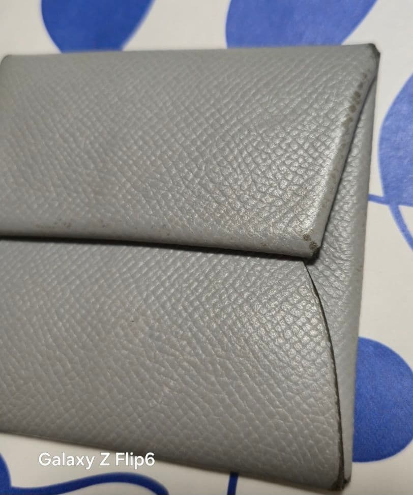 紋次郎☆HERMESバスティアブルーグラシア 鑑定済み小銭入れ