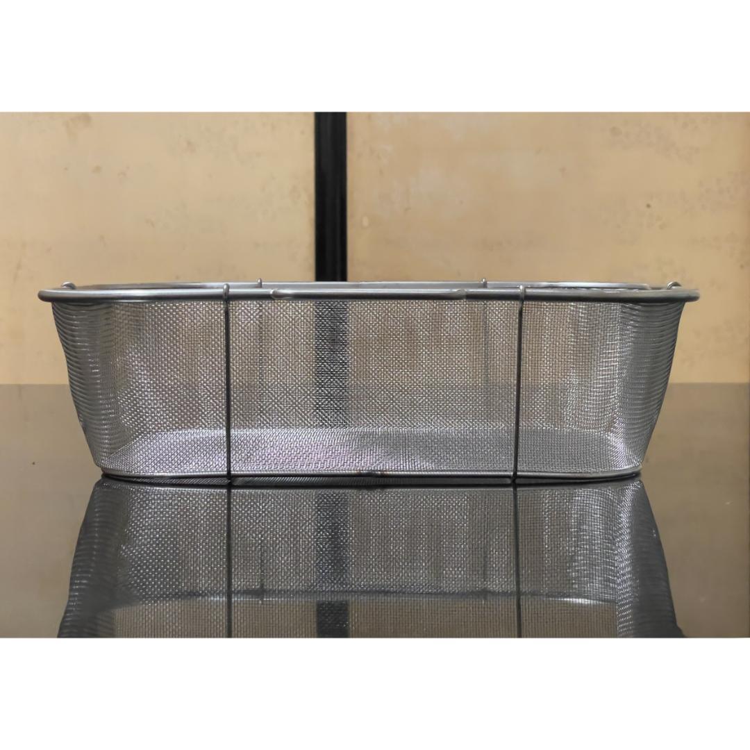 【未使用】ステンレス業務用フライヤー用 油缶・コシ網 2個セット