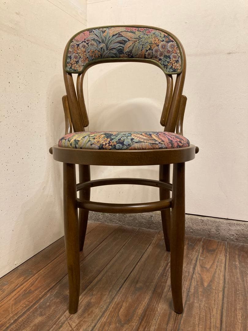秋田木工 曲木椅子 ゴブラン織 カフェチェア スツール アンティーク