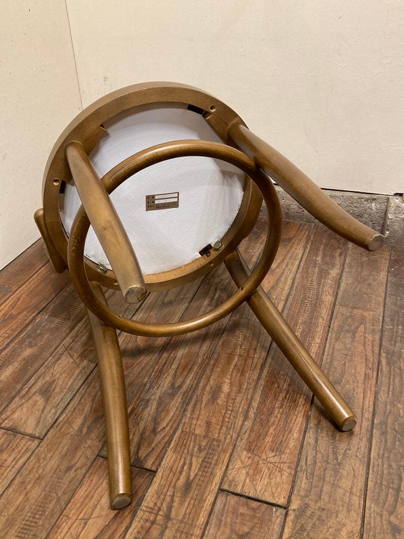 秋田木工 曲木椅子 ゴブラン織 カフェチェア スツール アンティーク