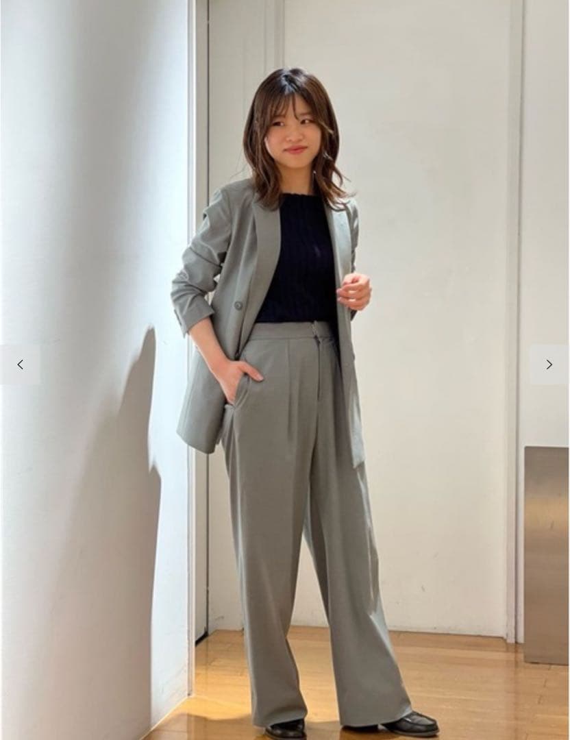 (現行品)スーツセレクト　ダブルスーツパンツセットアップ　洗える　ストレッチ