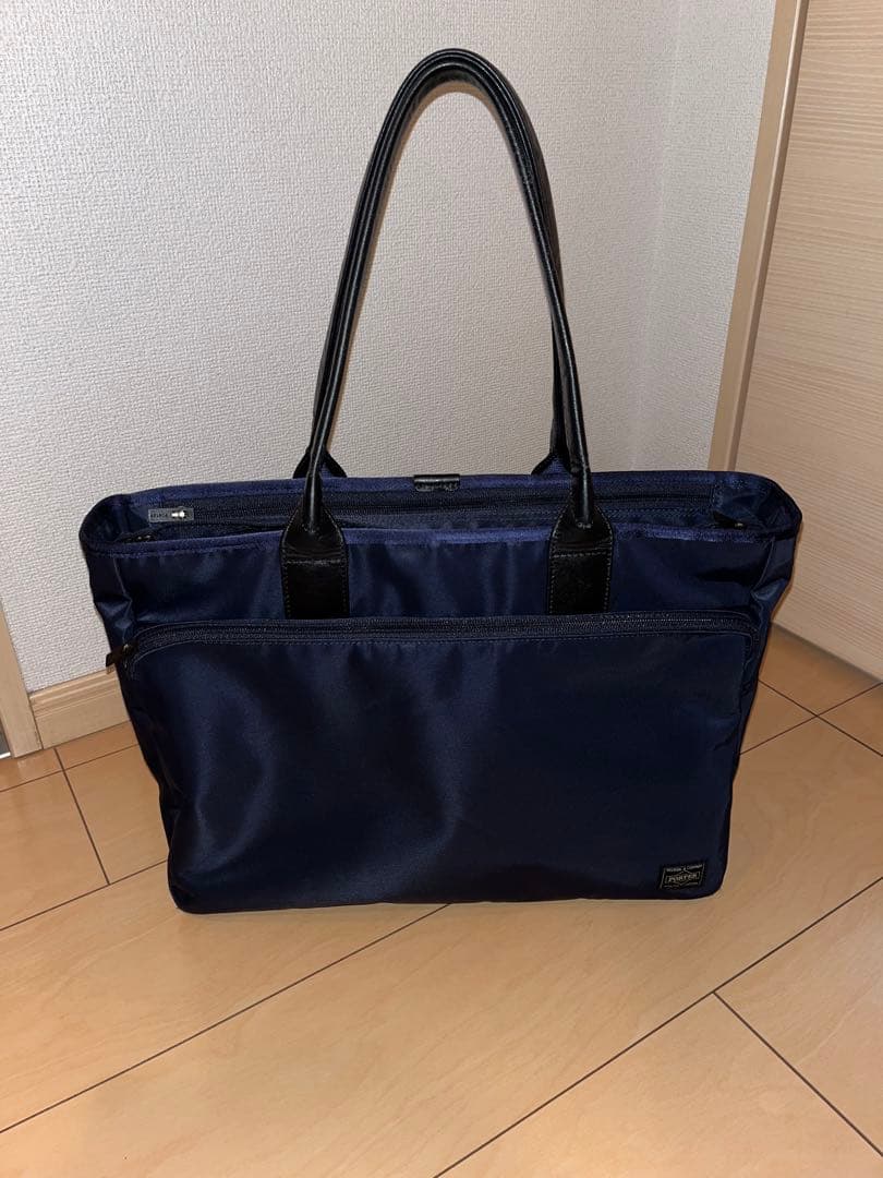 ☆とらさん☆新品同様#ポーター#トートバッグ#ビジネス用#ネイビー