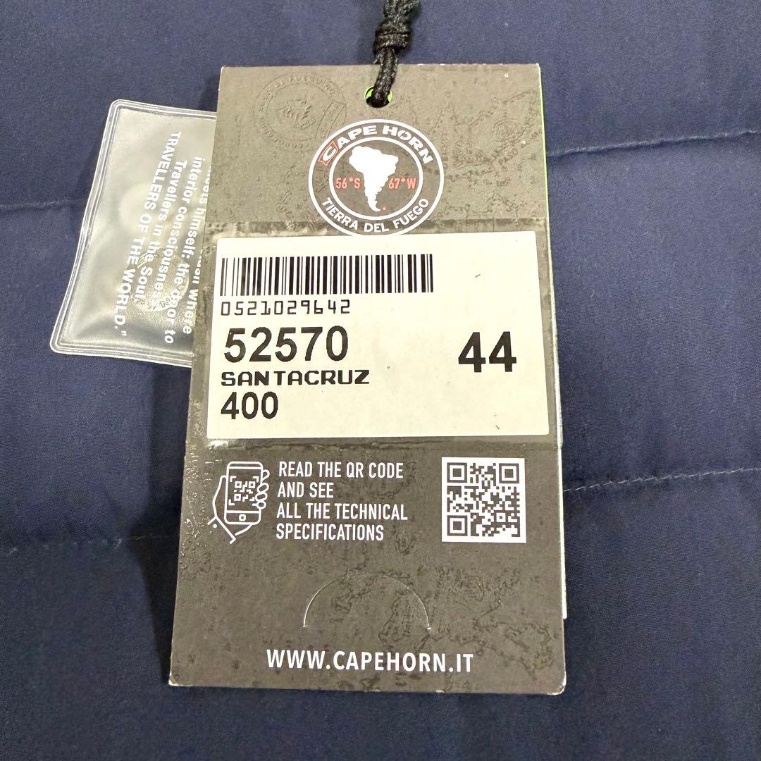 ケープホーン サンタクルス ダウンコート フード タグ付き ネイビー 44