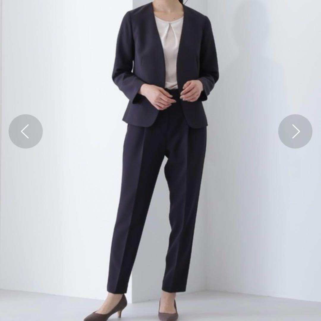 セットアップスーツ✨ナチュラルビューティーベーシック　ストレッチ　紺　上下S