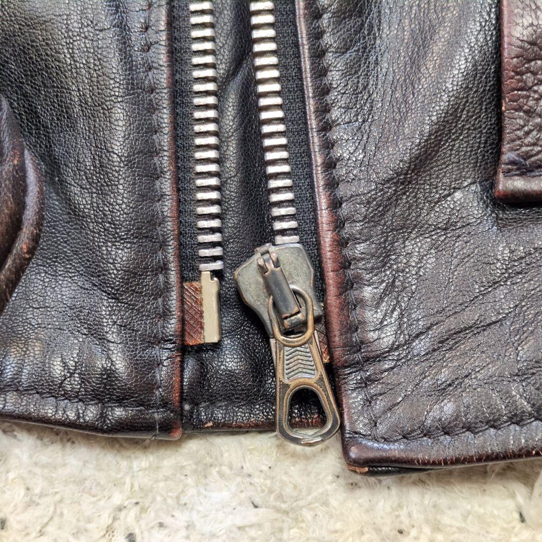 値下げ中1-47 イタリア製　VERA PELLE　ダブルライダース　本革　レ