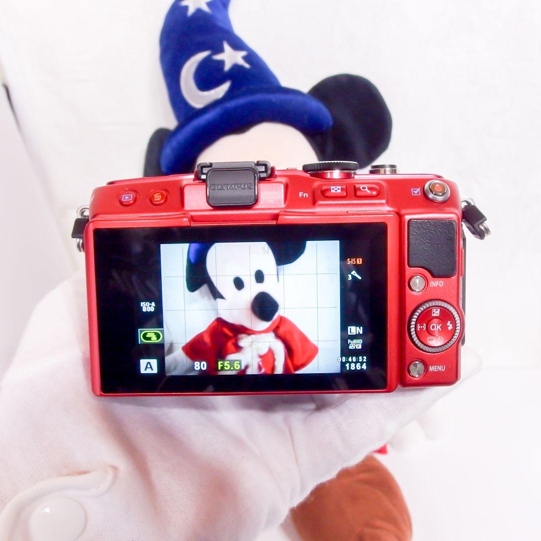 完動美品 オリンパス OLYMPUS PEN Lite E-PL6 レッド