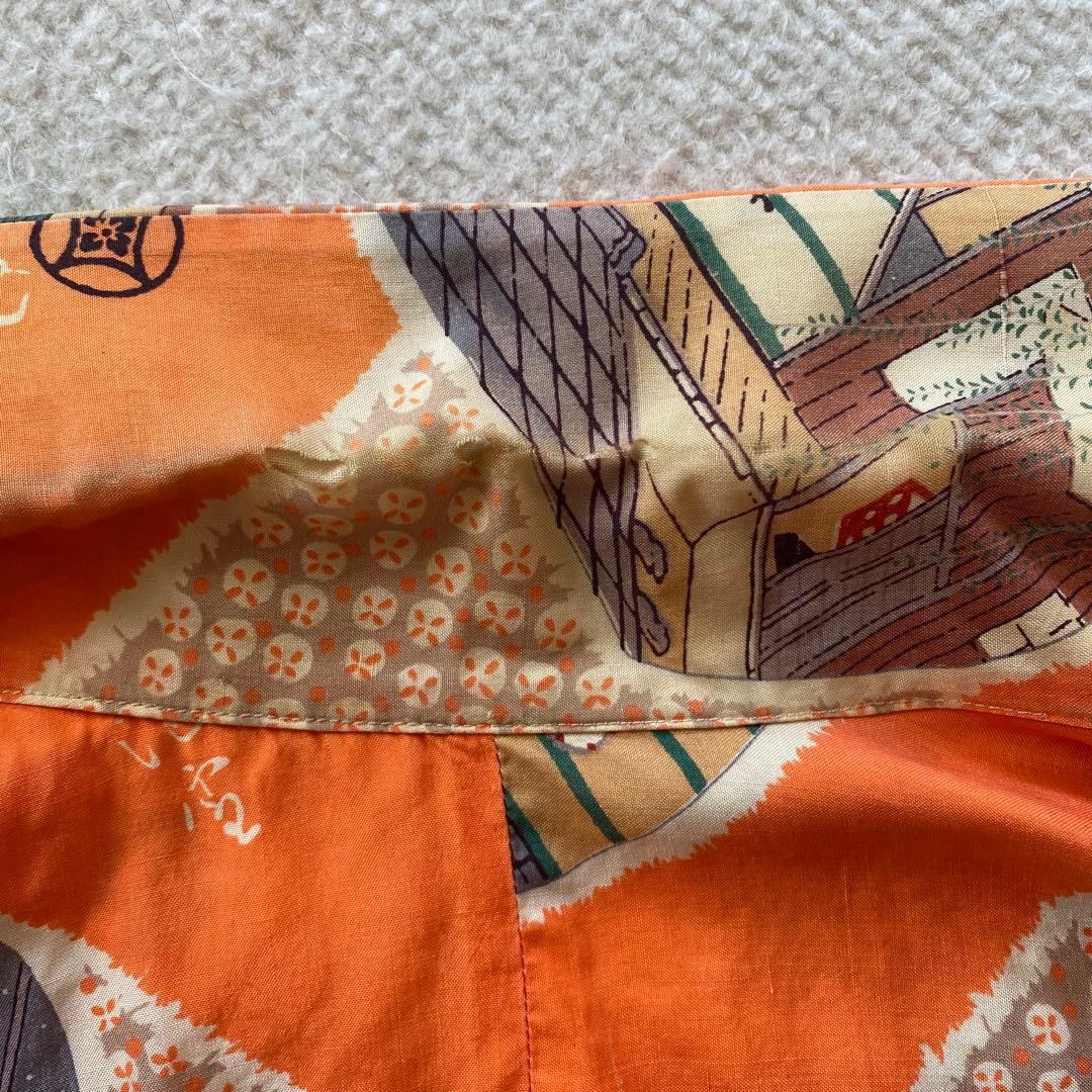 40's ビンテージ ロングスリーブ ハワイアンシャツ 和柄