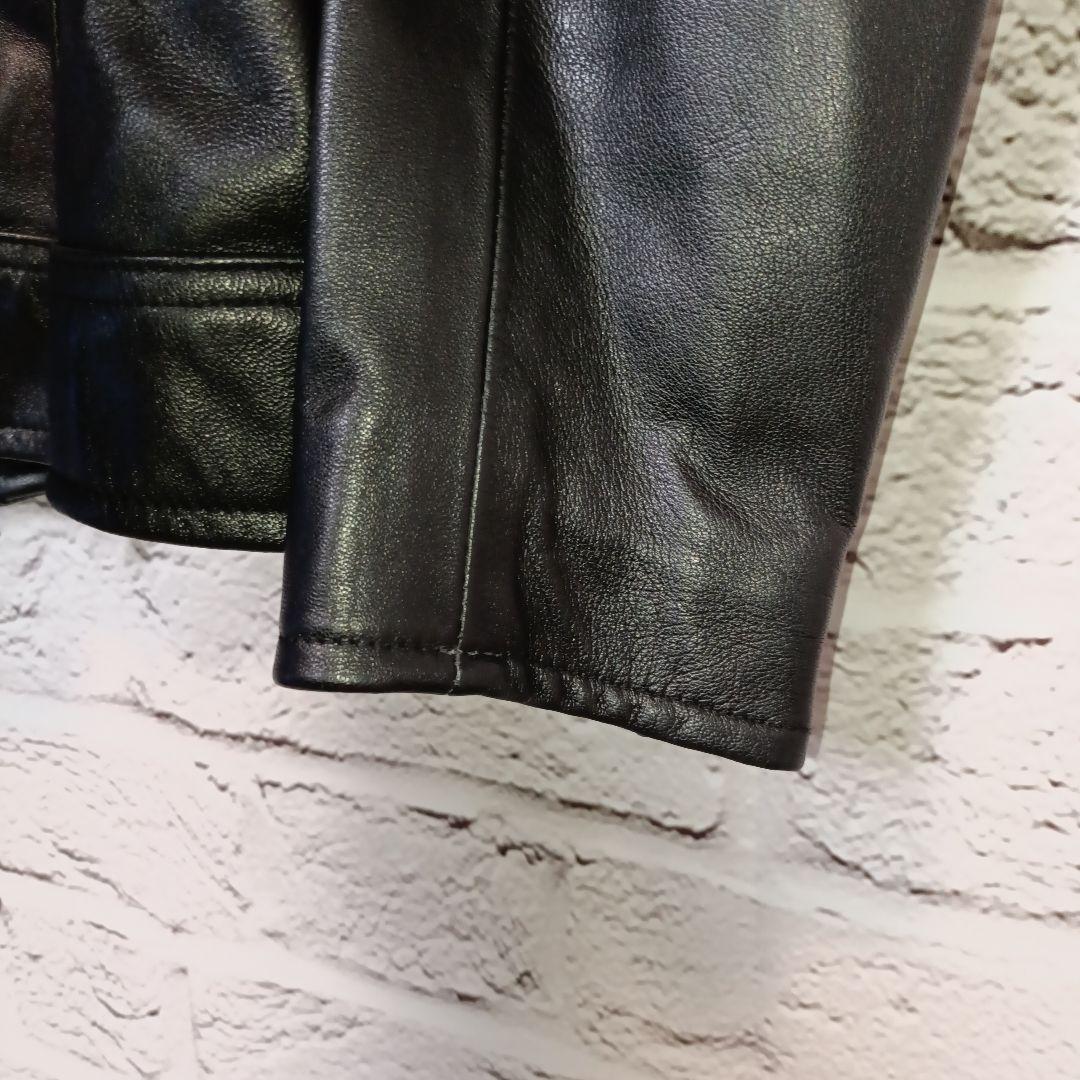 美品■NANO UNIVERSE ライダースジャケット ブラック ラムレザー