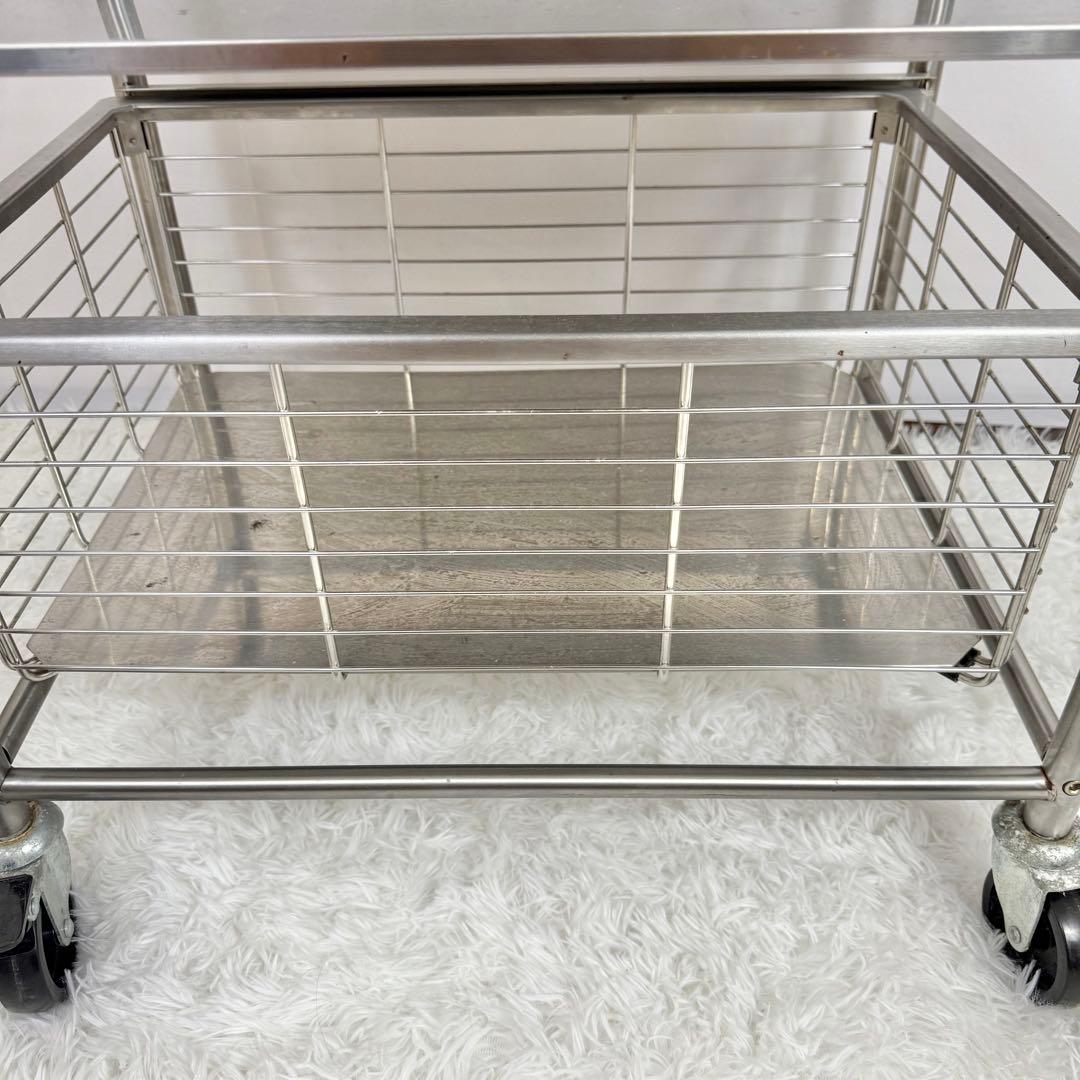 【廃盤・希少】IKEA グルンドタール ステンレス キッチンワゴン 81-13