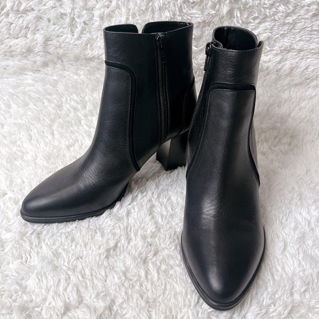 ✨未使用級✨ ダイアナ サイドジップ ショートブーツ レザー ブラック 黒