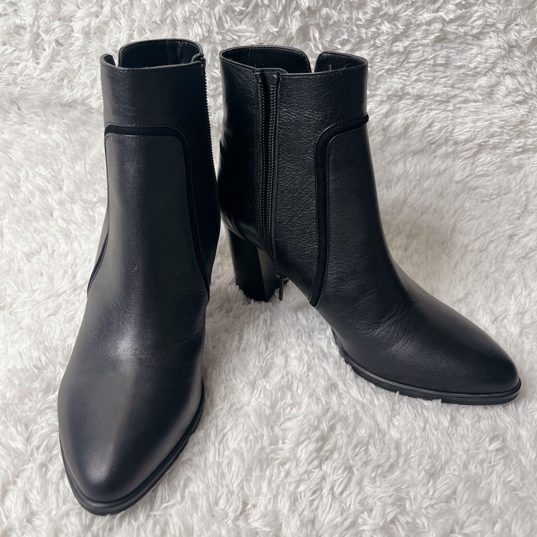 ✨未使用級✨ ダイアナ サイドジップ ショートブーツ レザー ブラック 黒