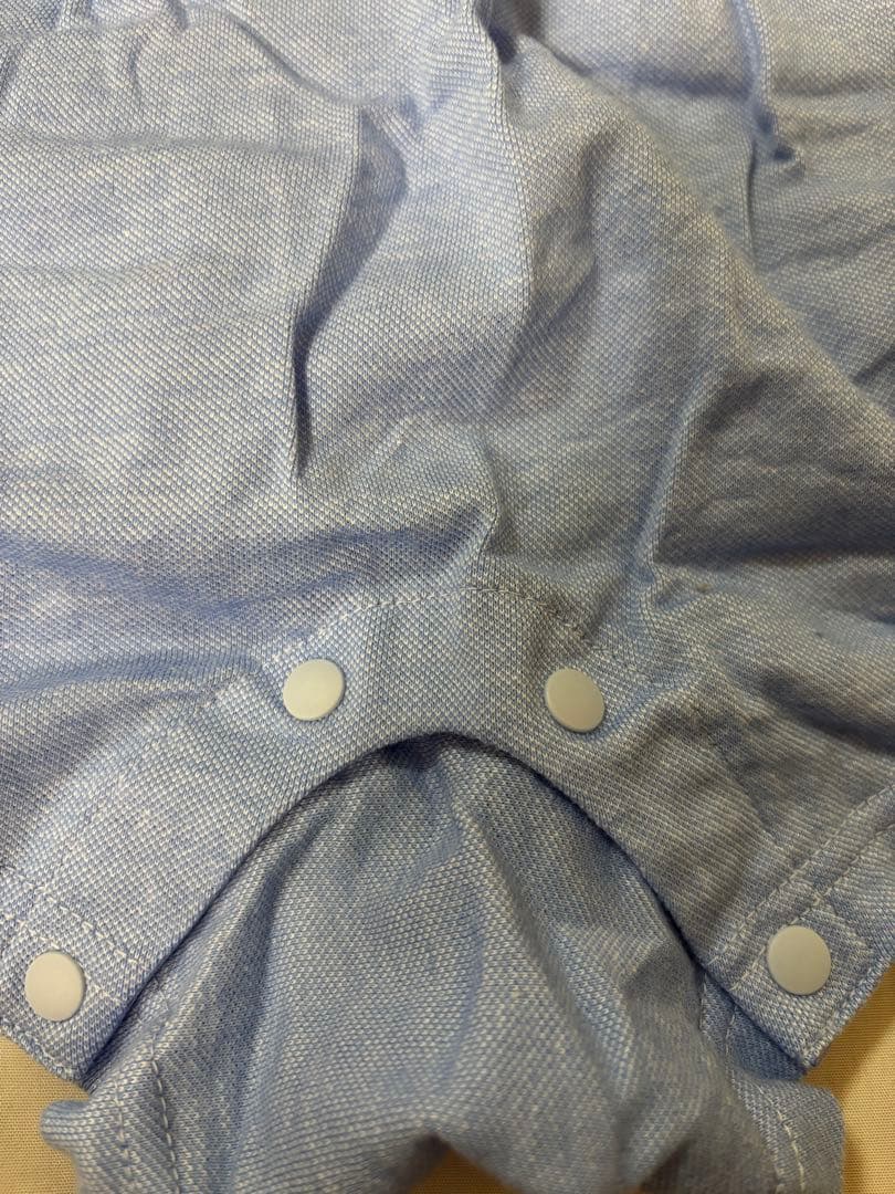 ファミリア　美品　ロンパース　袖付ロンパス　フリル袖　うさぎクマ　ブルー