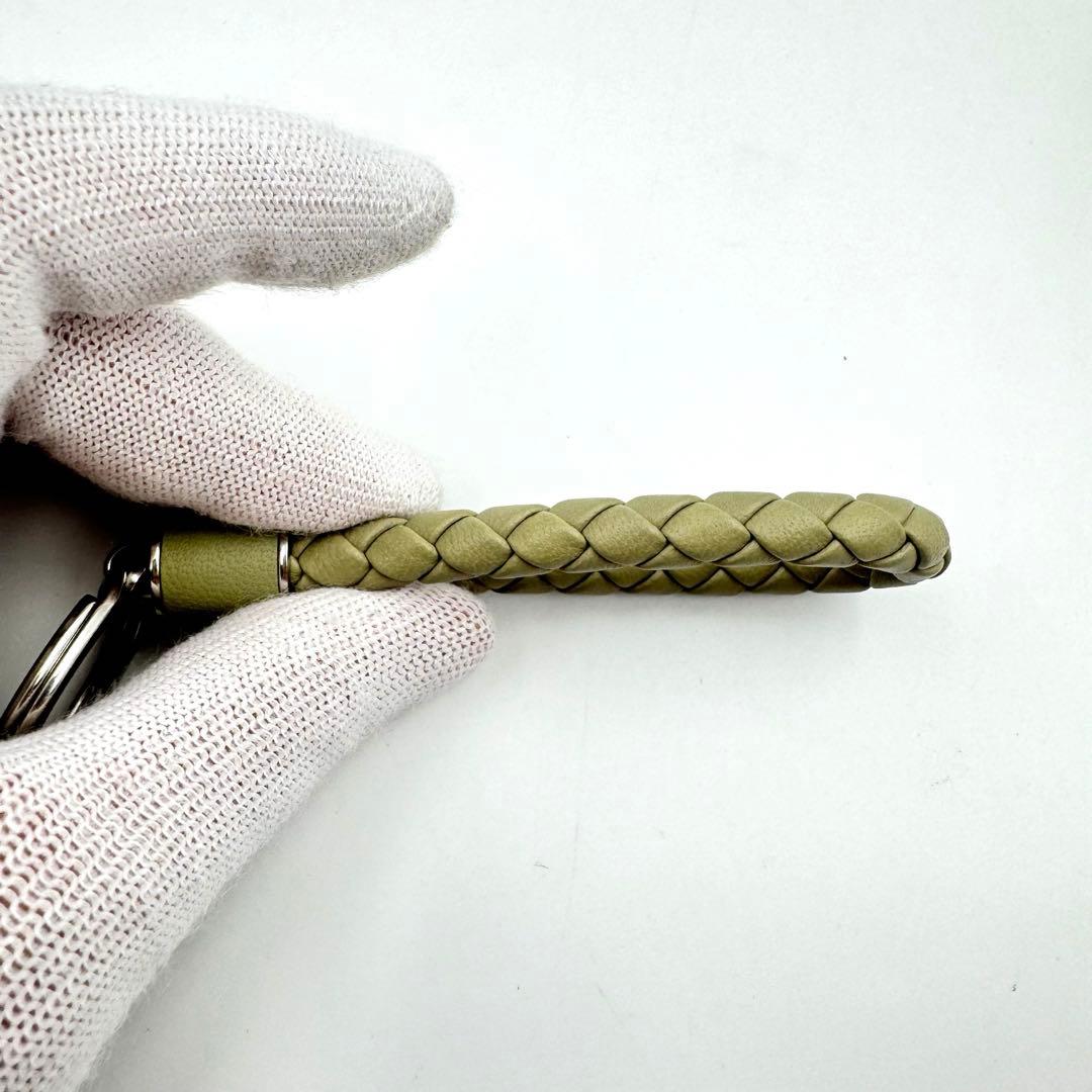 極美品✨BOTTEGA VENETA キーリング　カーキ　レザー