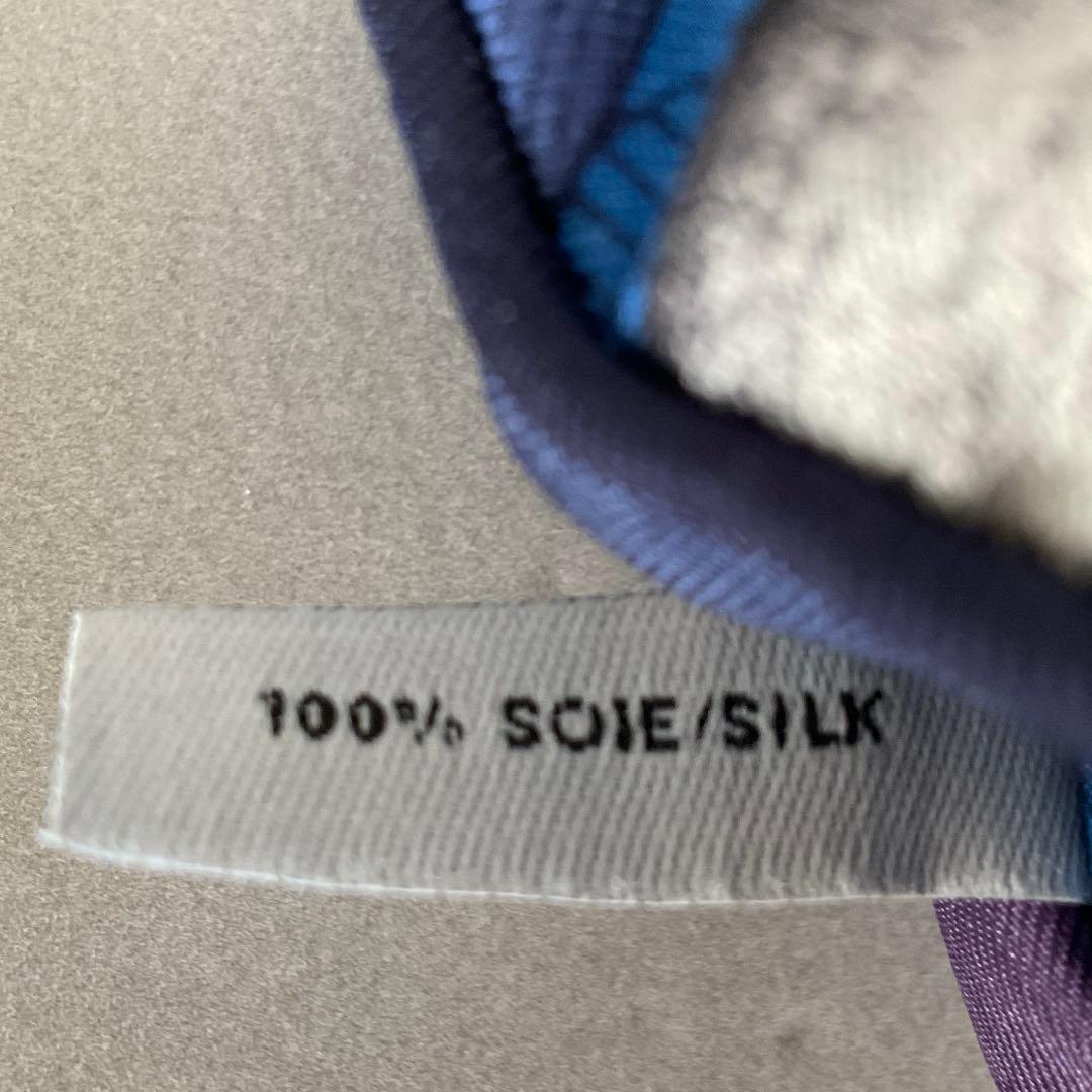 【HERMES】エルメスクラウディアシュシュ ブルーパープル ヘアアクセサリー