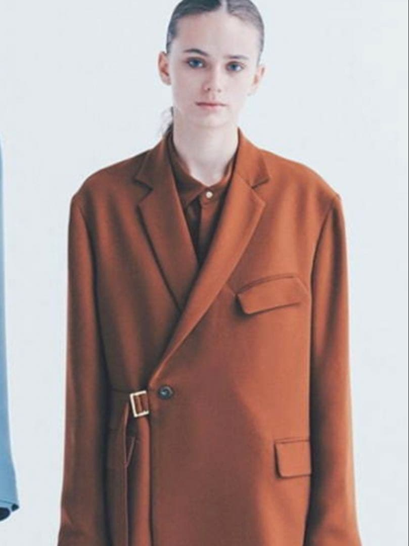 CULLNI クルニ 20SS アシンメトリーラベル シャツ ブラウン