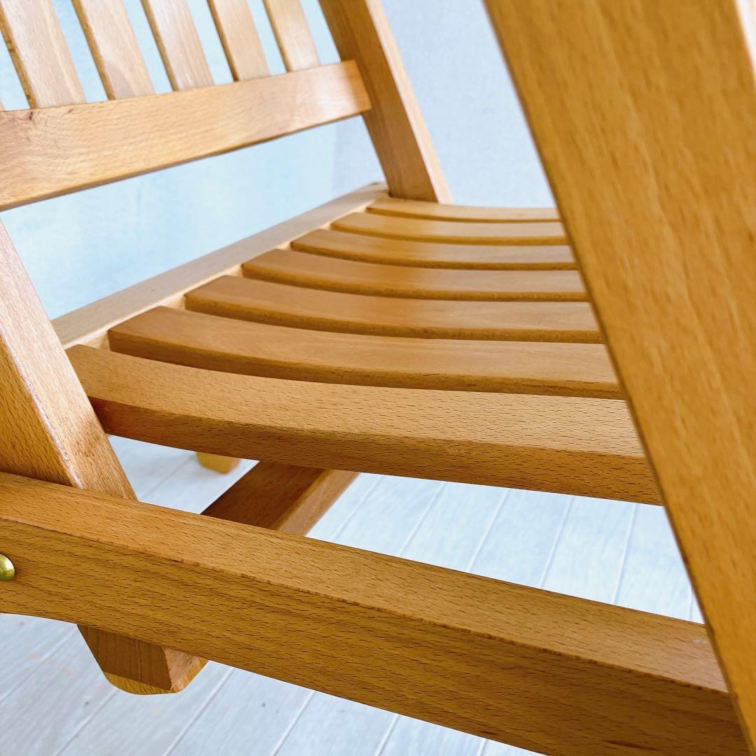 無垢材 デッキチェア 真鍮 接合 高級 アウトドア ガーデン サウナ 折り畳み