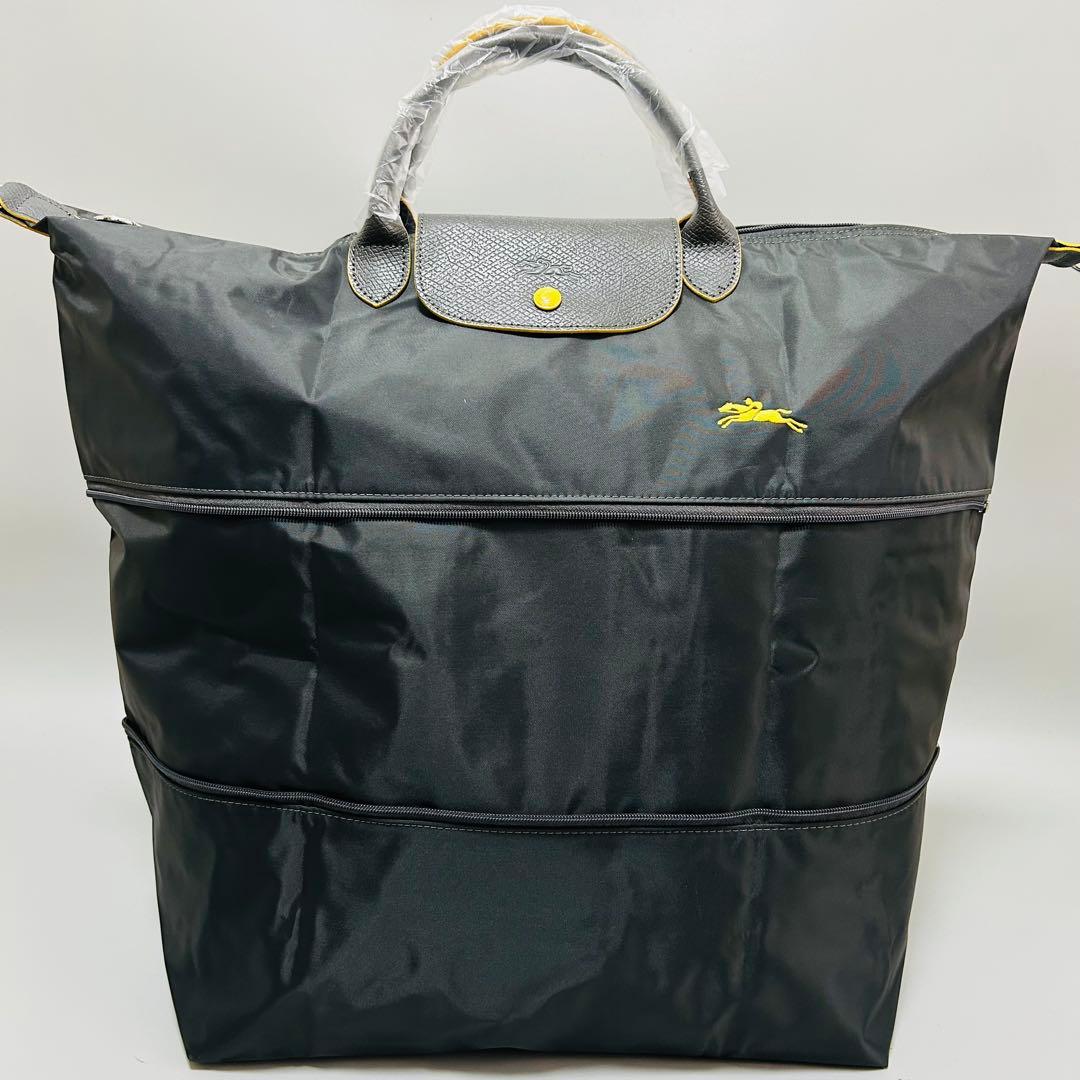 新品 ロンシャン ボストンバッグ ル・プリアージュ クラブ グレー 2way
