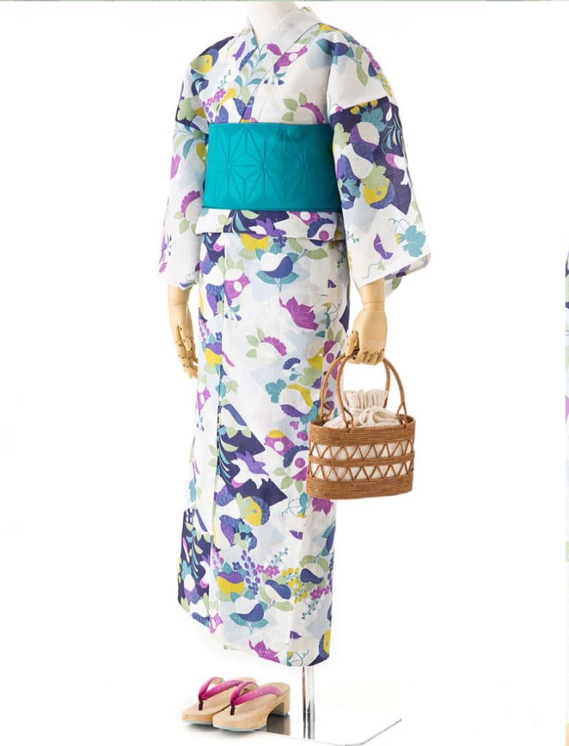 撫松庵浴衣&ふりふ半幅帯セット 美品