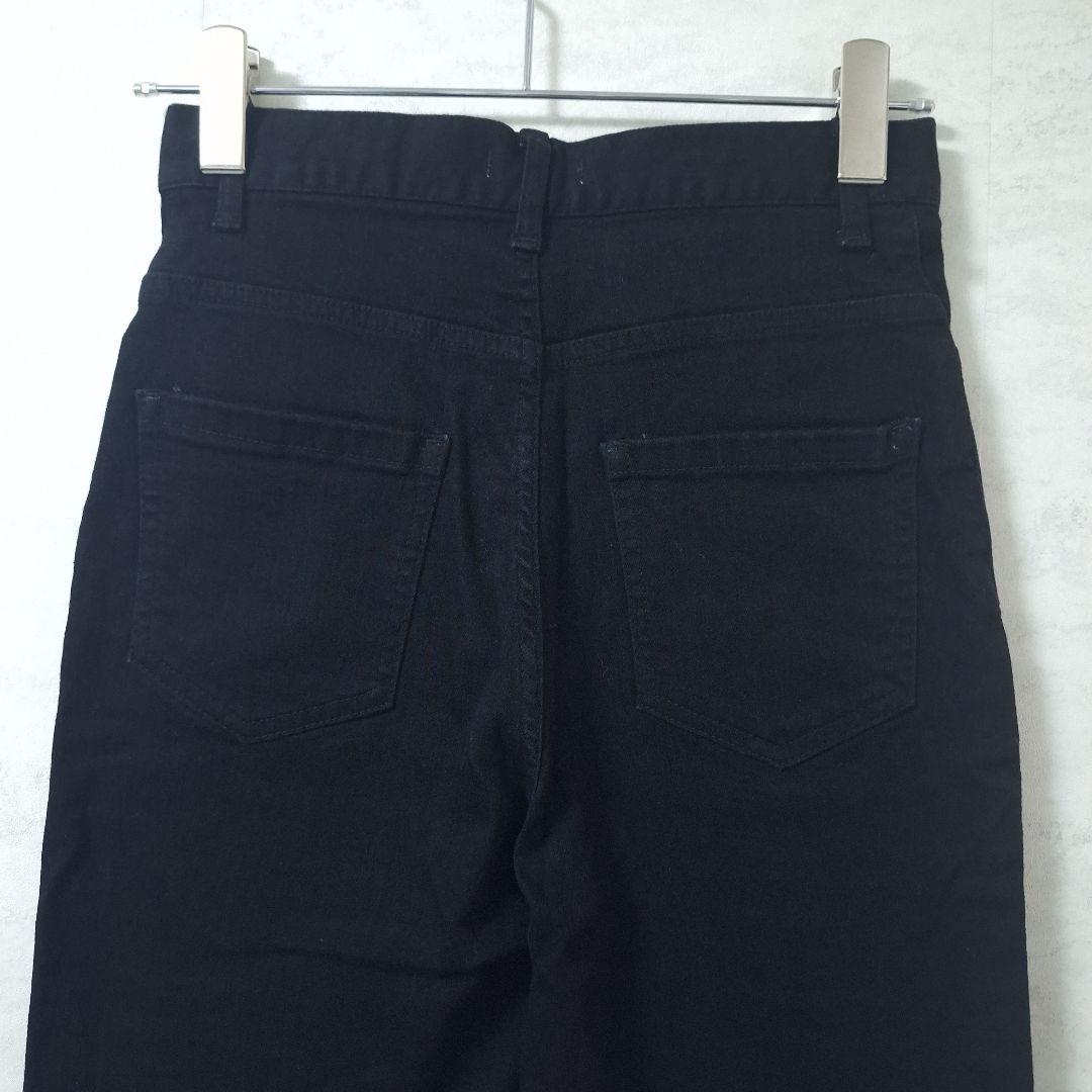 新品 エディットフォー ルル ハイウエスト ブラック ストレートデニム 美脚