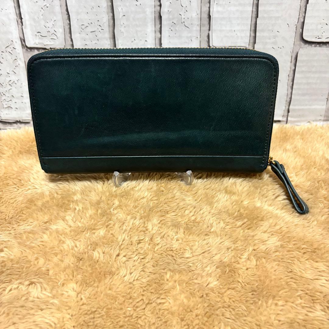 極美品 ポーターワイズ長財布 フォレストグリーン馬革PORTER吉田カバン